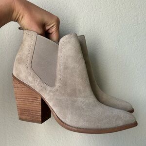 Marc Fisher Tan Suede Studded Ankle Boots
